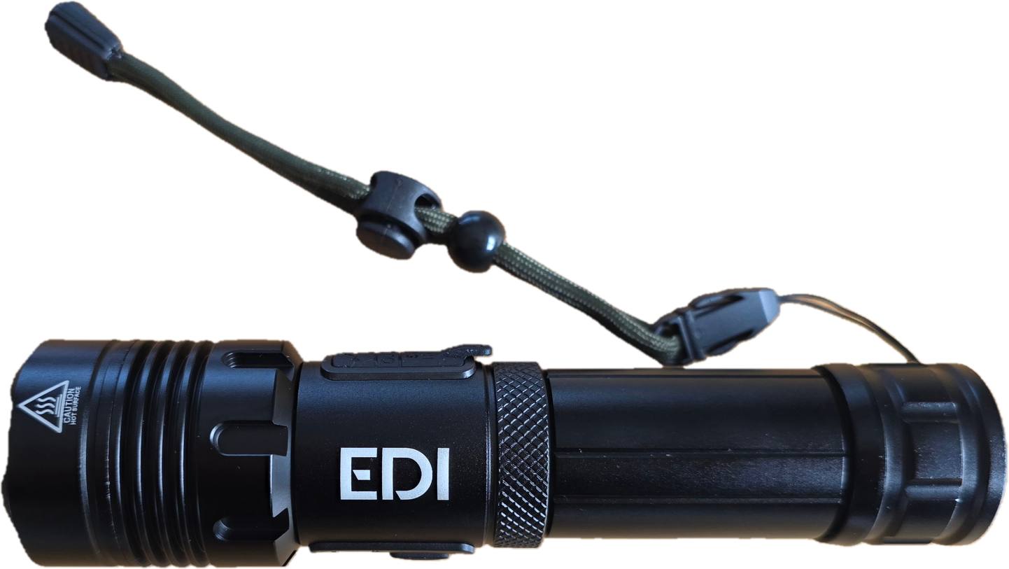 EDI Tactical Torch β 1000 Lumen, USB-C Rechargeable, 12hr Runtime