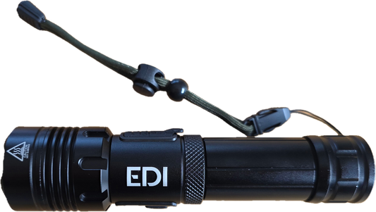EDI Tactical Torch – 1000 Lumen, USB-C Rechargeable, 12hr Runtime